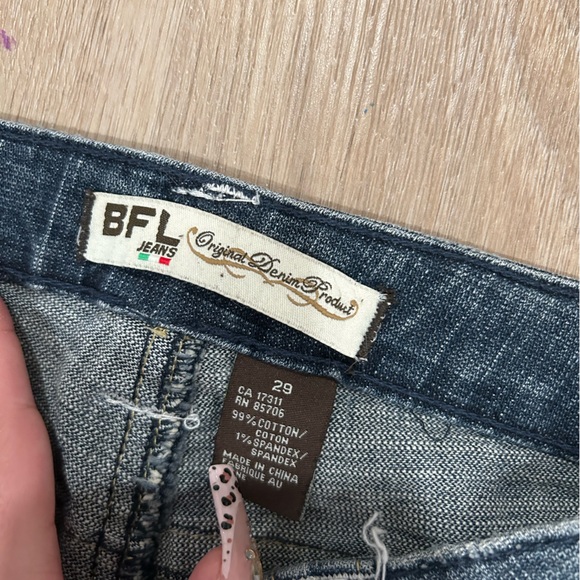 low rise vintage pink pocket vintage blue jeans size 29 wide cut - Picture 3 of 6